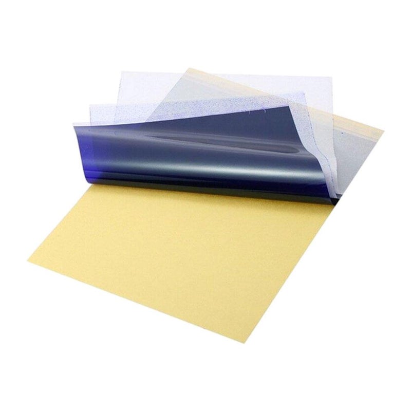 Tattoo transfer paper (A4 size) is reusable and can be used with transfer paste for clear results.